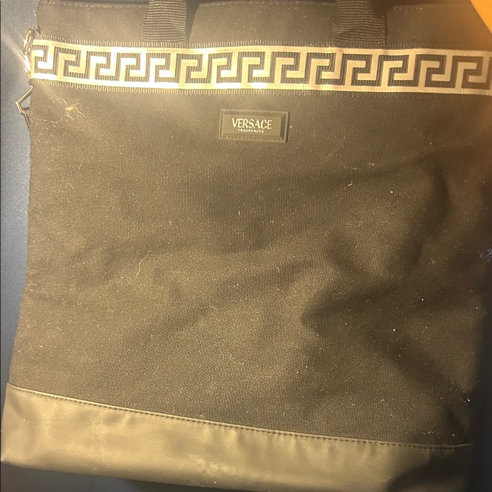 Versace Black and Gold Laptop Bag